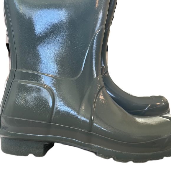 Hunter Original Tall Gloss Size US8 Gull Grey Graphite Rain Boots Waterproof - Picture 7 of 15